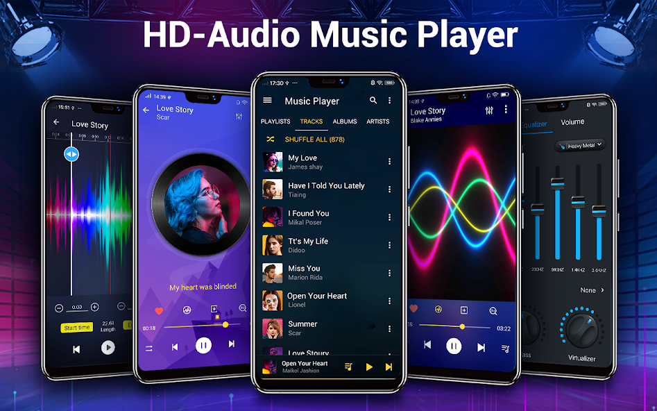 Music player- bass boost,music screenshot 13