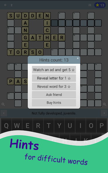 English Crossword puzzle screenshot 4