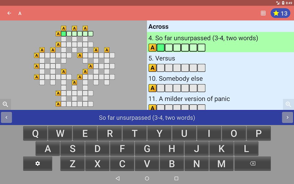 English Crossword puzzle screenshot 5
