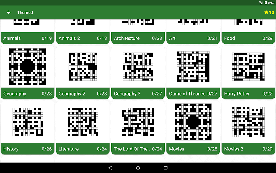English Crossword puzzle screenshot 7