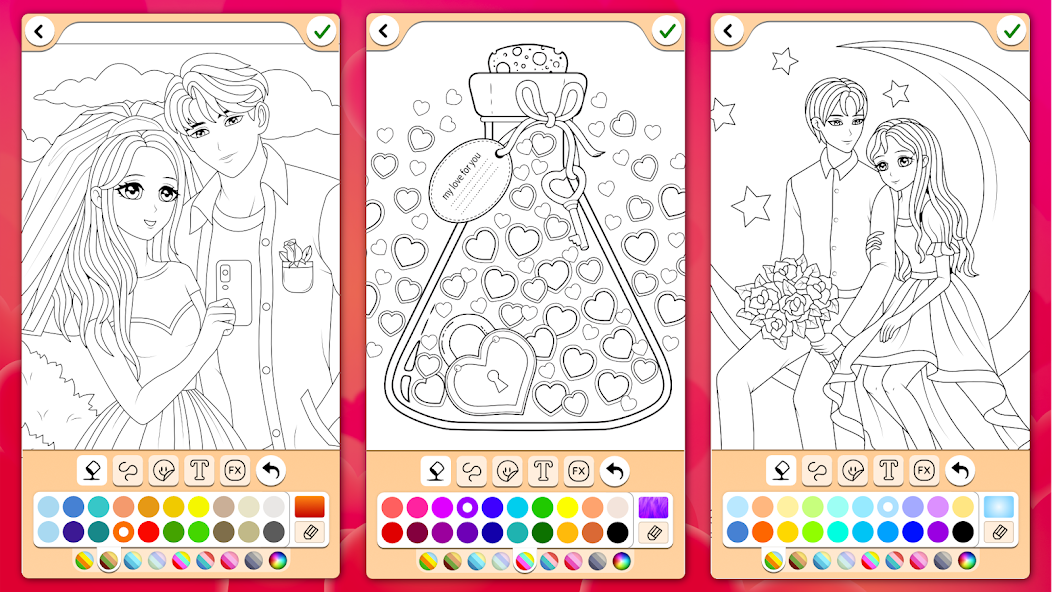 Valentines love coloring book screenshot 16
