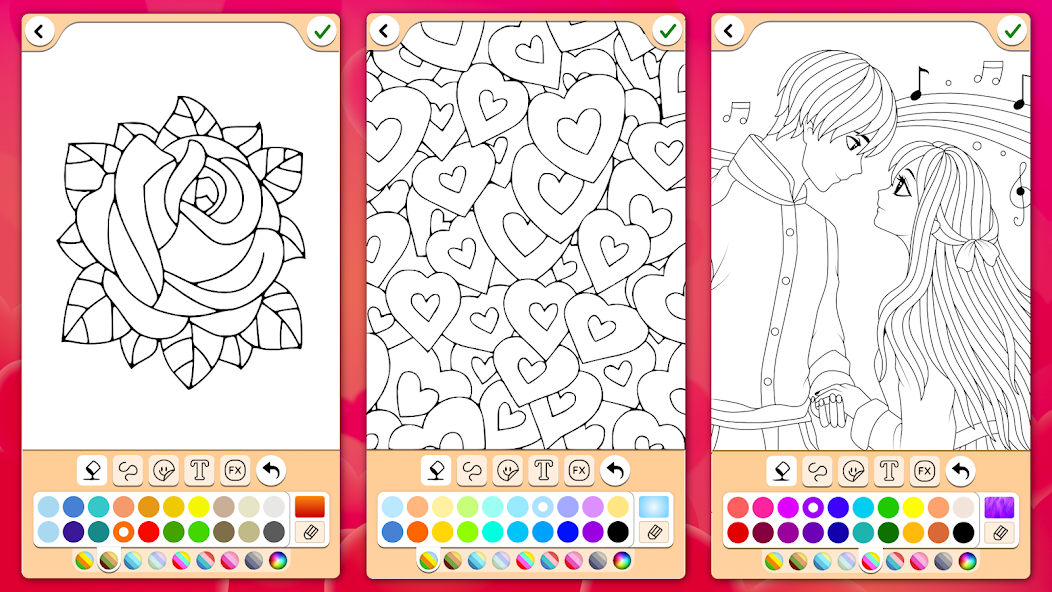 Valentines love coloring book screenshot 17