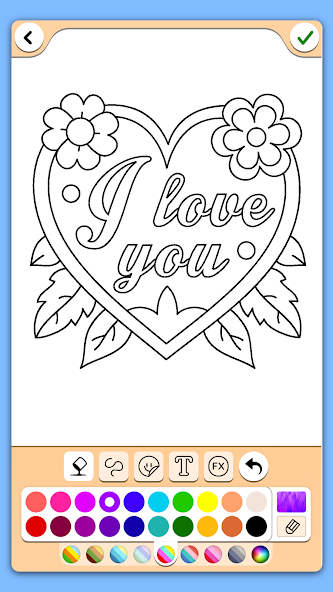 Valentines love coloring book screenshot 18