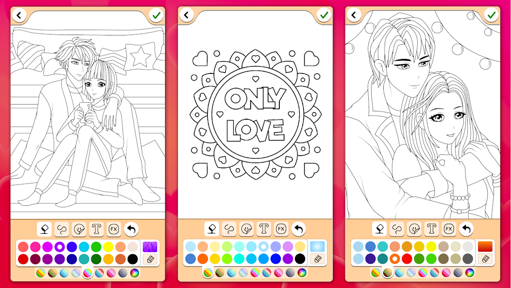 Valentines love coloring book screenshot 21