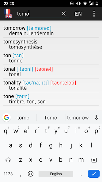 French - English offline dict. screenshot 2