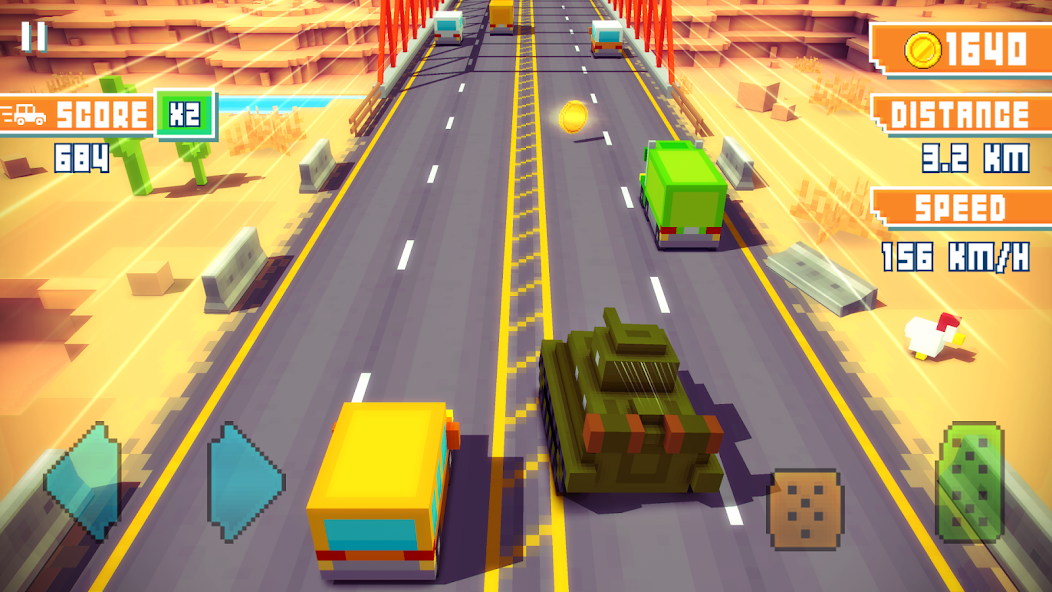 Blocky Highway: Traffic Racing screenshot 1