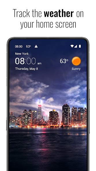 Transparent clock and weather screenshot 1