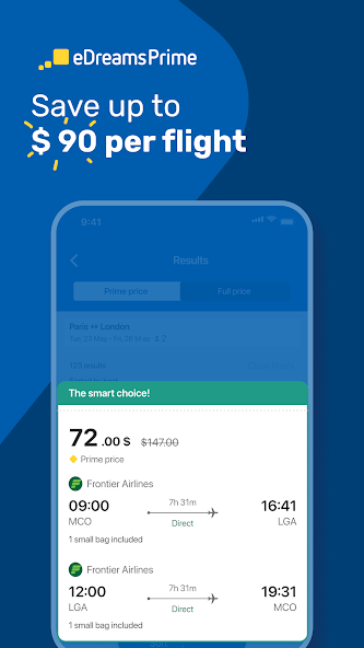 eDreams: Flights, Hotels, Cars screenshot 3