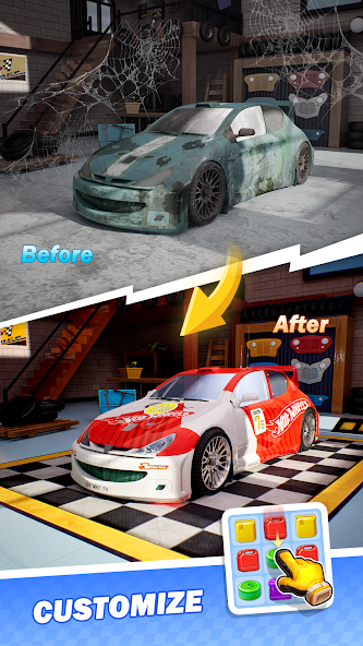 Car Mods Factory - Match 3 screenshot 1
