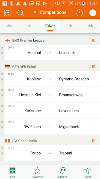 Futbol24 soccer livescore app screenshot 1