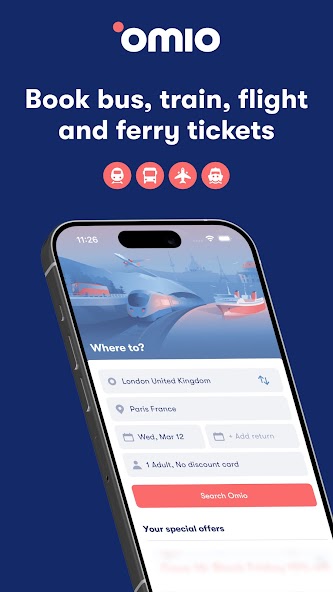 Omio: Book Train, Bus, Flights screenshot 1