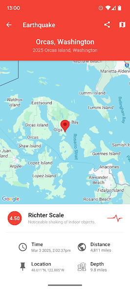 My Earthquake Alerts - Map screenshot 1
