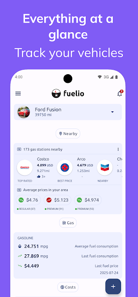 Fuelio: gas log & gas prices screenshot 2