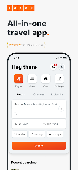KAYAK: Flights, Hotels & Cars screenshot 1