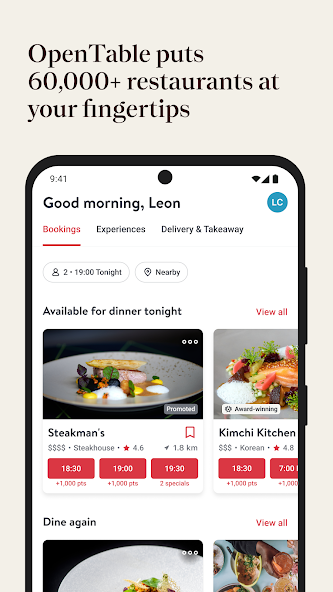 OpenTable screenshot 1
