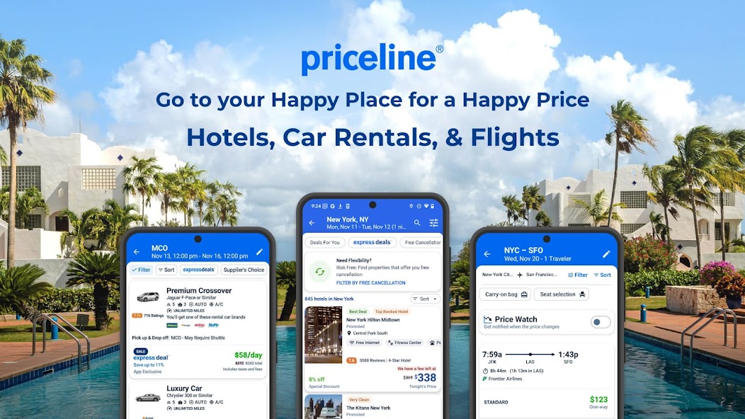 Priceline: Hotel, Flight & Car screenshot 1