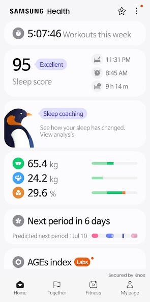Samsung Health screenshot 1
