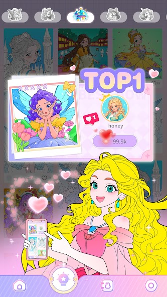 Princess Game Fantasy Coloring screenshot 2