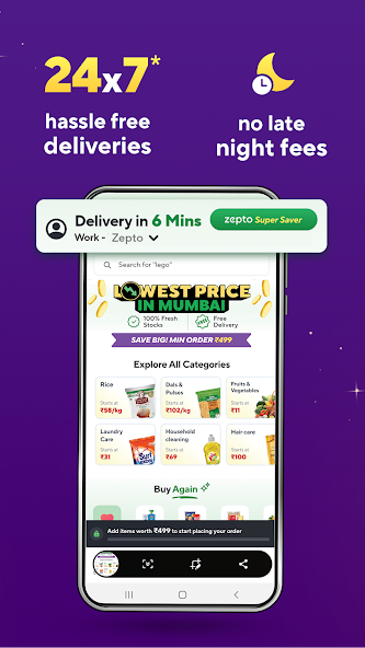 Zepto:10-Min Grocery Delivery* screenshot 3