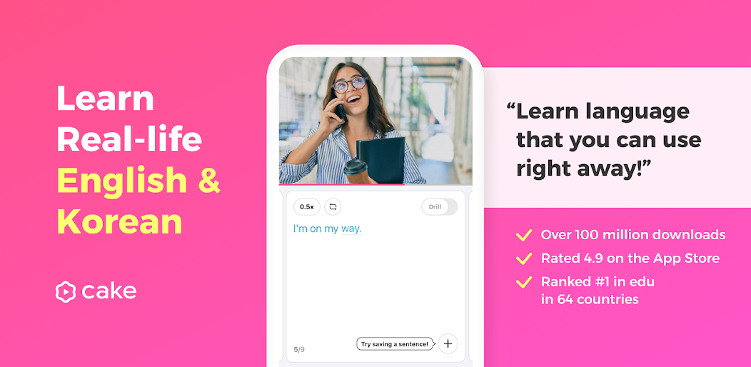 Cake - Learn English & Korean screenshot 1
