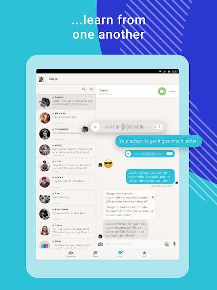 Tandem: Language exchange screenshot 4
