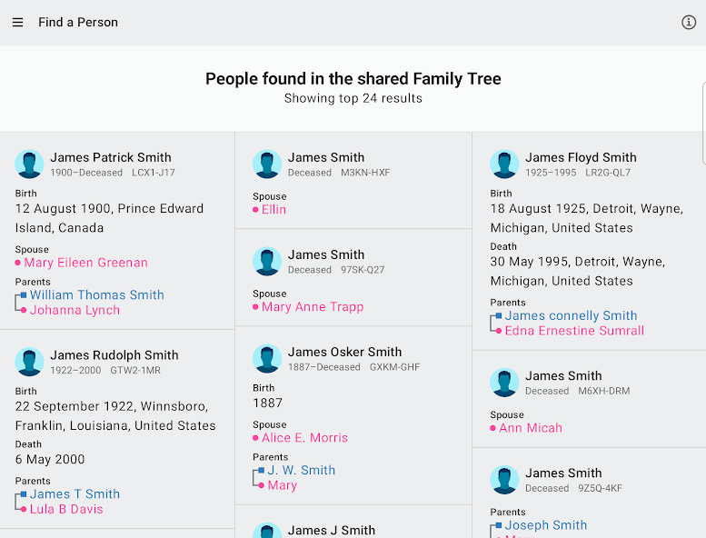 FamilySearch Tree screenshot 2