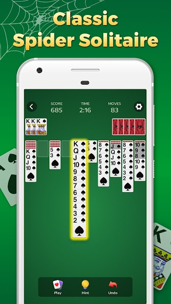 Spider Solitaire Classic Games screenshot 2